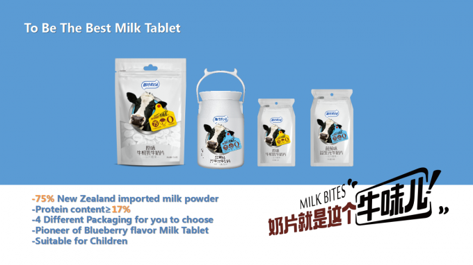 新傾向の磨き粉のパックが付いている健康な低カロリー16g初乳のミルクのタブレット